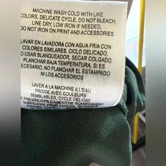 Wrangler retro Hunter Paisley knee length hunter green sheer flowy dress women’s - Picture 5 of 13